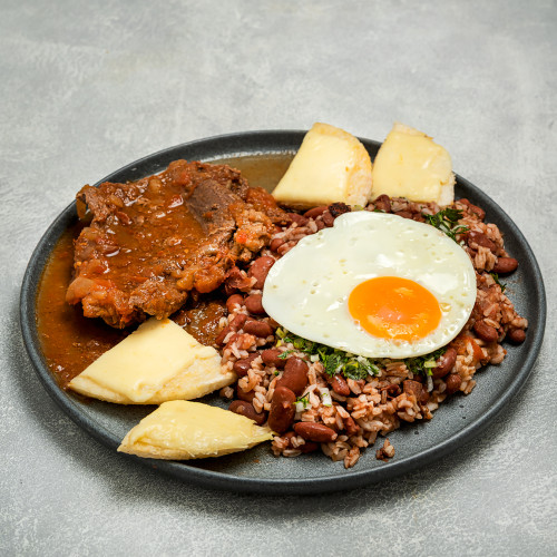 Calentado Tradicional + Carne en Bistec