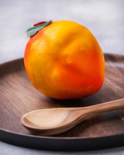 Postre choco fruta durazno